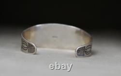 Vintage Native American Navajo Sterling Silver Cuff Bracelet