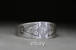 Vintage Native American Navajo Sterling Silver Cuff Bracelet