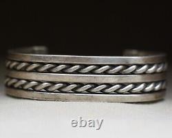 Vintage Native American Navajo Sterling Silver Cuff Bracelet Nora Tahe