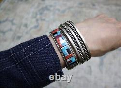 Vintage Native American Navajo Sterling Silver Cuff Bracelet Nora Tahe