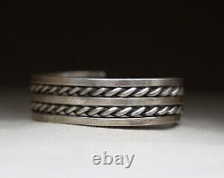 Vintage Native American Navajo Sterling Silver Cuff Bracelet Nora Tahe