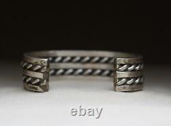 Vintage Native American Navajo Sterling Silver Cuff Bracelet Nora Tahe