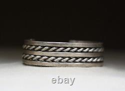 Vintage Native American Navajo Sterling Silver Cuff Bracelet Nora Tahe