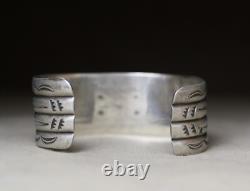Vintage Native American Navajo Sterling Silver Cuff Bracelet Size 6.75