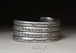 Vintage Native American Navajo Sterling Silver Cuff Bracelet Size 6.75