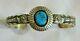 Vintage Native American Navajo Sterling Silver & Turquoise Cuff Bracelet