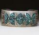 Vintage Native American Navajo Sterling Silver Turquoise Cuff Bracelet