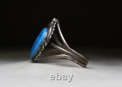 Vintage Native American Navajo Sterling Silver Turquoise Cuff Bracelet