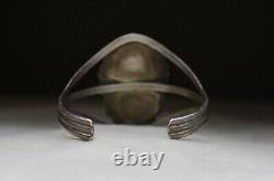 Vintage Native American Navajo Sterling Silver Turquoise Cuff Bracelet