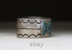 Vintage Native American Navajo Sterling Silver Turquoise Cuff Bracelet