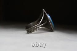 Vintage Native American Navajo Sterling Silver Turquoise Cuff Bracelet