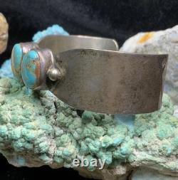 Vintage, Native American Navajo Sterling Silver & Turquoise Cuff Bracelet, 39.2g