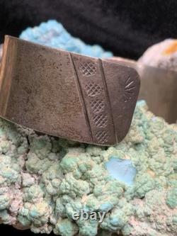 Vintage, Native American Navajo Sterling Silver & Turquoise Cuff Bracelet, 39.2g