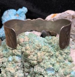 Vintage, Native American Navajo Sterling Silver & Turquoise Cuff Bracelet, 39.2g