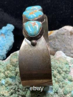 Vintage, Native American Navajo Sterling Silver & Turquoise Cuff Bracelet, 39.2g