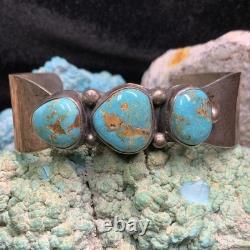 Vintage, Native American Navajo Sterling Silver & Turquoise Cuff Bracelet, 39.2g