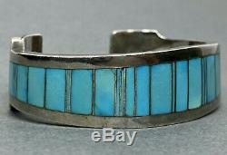 Vintage Native American Navajo Sterling Silver Turquoise Cuff Bracelet THICK