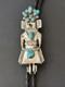 Vintage Native American Navajo Sterling Silver & Turquoise Kachina Bolo Tie