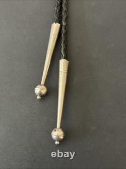 Vintage Native American Navajo Sterling Silver & Turquoise Kachina Bolo Tie