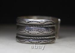 Vintage Native American Navajo Sterling Silver Twisted Rope Cuff Bracelet