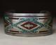 Vintage Native American Navajo Sterling Turquoise Coral Cuff Bracelet Size 7.25