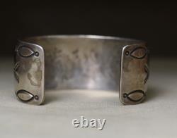 Vintage Native American Navajo Sterling Turquoise Coral Cuff Bracelet Size 7.25