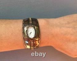 Vintage Native American Navajo Sterling Watch Cuff Bracelet Jennie Epaloos