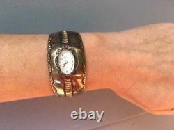 Vintage Native American Navajo Sterling Watch Cuff Bracelet Jennie Epaloos