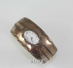 Vintage Native American Navajo Sterling Watch Cuff Bracelet Jennie Epaloos