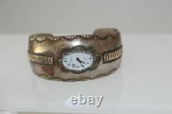 Vintage Native American Navajo Sterling Watch Cuff Bracelet Jennie Epaloos