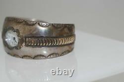 Vintage Native American Navajo Sterling Watch Cuff Bracelet Jennie Epaloos