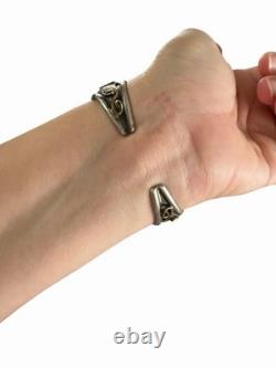 Vintage Native American Navajo TT Sterling Turquoise Coral Cuff Bracelet Watch