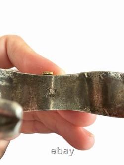 Vintage Native American Navajo TT Sterling Turquoise Coral Cuff Bracelet Watch
