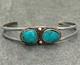 Vintage Native American Navajo TWO Turquoise Sterling silver Bracelet