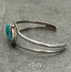 Vintage Native American Navajo TWO Turquoise Sterling silver Bracelet