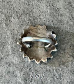 Vintage Native American Navajo Turquoise Cluster Ring Size 7
