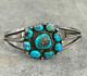Vintage Native American Navajo Turquoise Cluster Sterling silver Bracelet