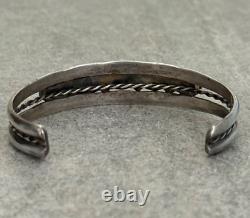 Vintage Native American Navajo Turquoise Coral HAND STAMPED Sterling Bracelet