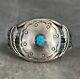 Vintage Native American Navajo Turquoise Dome Sterling silver Bracelet 36+g