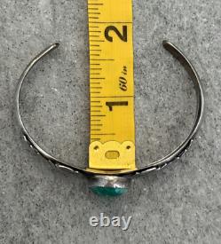Vintage Native American Navajo Turquoise Feather Sterling silver Cuff Bracelet