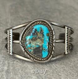 Vintage Native American Navajo Turquoise GEM Sterling silver Bracelet 36+g