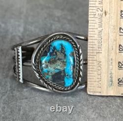 Vintage Native American Navajo Turquoise GEM Sterling silver Bracelet 36+g