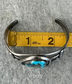 Vintage Native American Navajo Turquoise GEM Sterling silver Bracelet 36+g