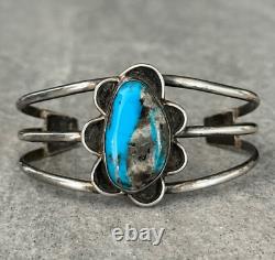Vintage Native American Navajo Turquoise Gem Sterling silver Bracelet 25g