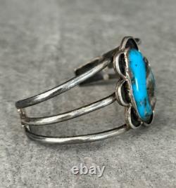 Vintage Native American Navajo Turquoise Gem Sterling silver Bracelet 25g