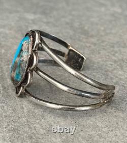 Vintage Native American Navajo Turquoise Gem Sterling silver Bracelet 25g