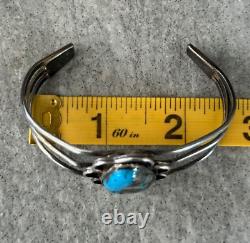 Vintage Native American Navajo Turquoise Gem Sterling silver Bracelet 25g
