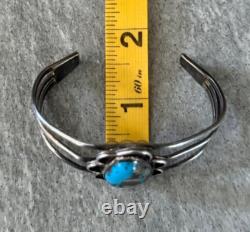 Vintage Native American Navajo Turquoise Gem Sterling silver Bracelet 25g