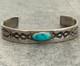 Vintage Native American Navajo Turquoise Ingot Silver Bracelet 7.25 in