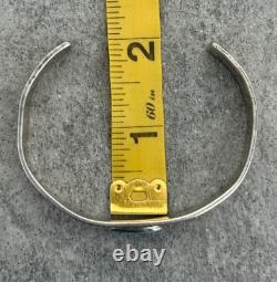 Vintage Native American Navajo Turquoise Ingot Silver Bracelet 7.25 in